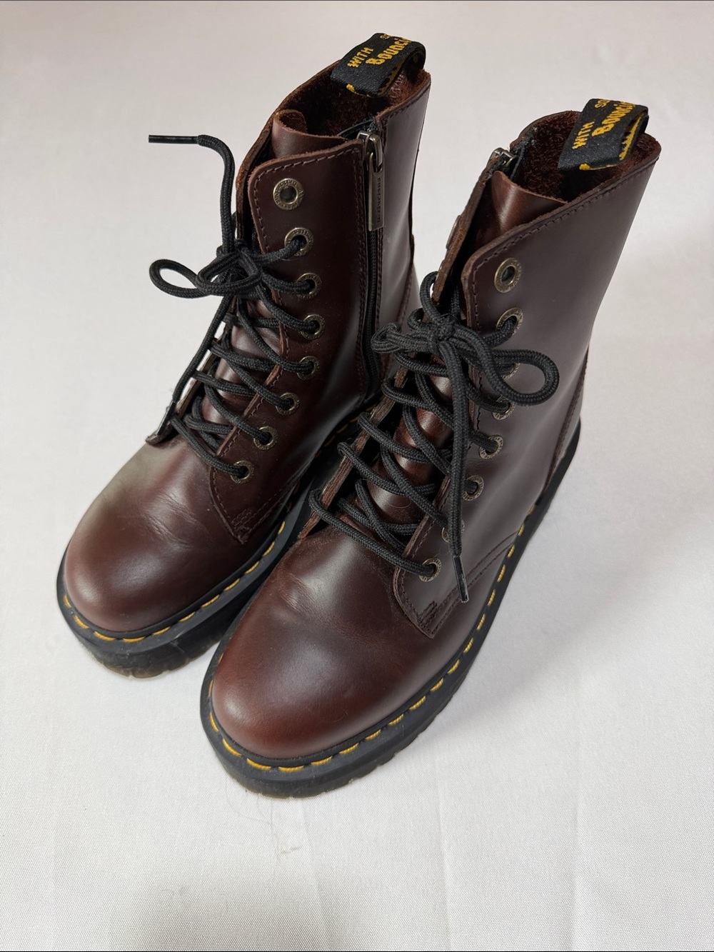 Dr Martens Brown Jadon Platform Combat Boots, Unisex
